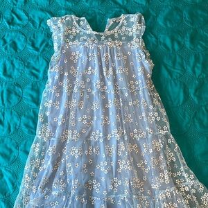 Poppies and roses girls size medium girls XL lavender dress (Easter).